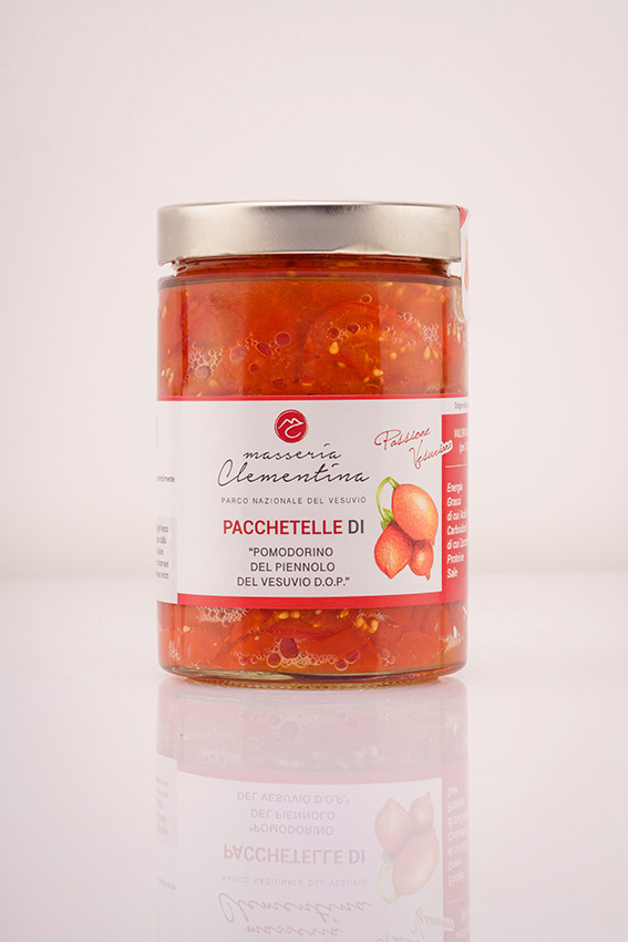 Vesuvius d.o.p. Piennolo's cherry tomatoes jam in “pacchetelle”